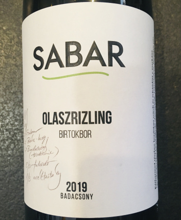 Sabar Olaszrizling 2019